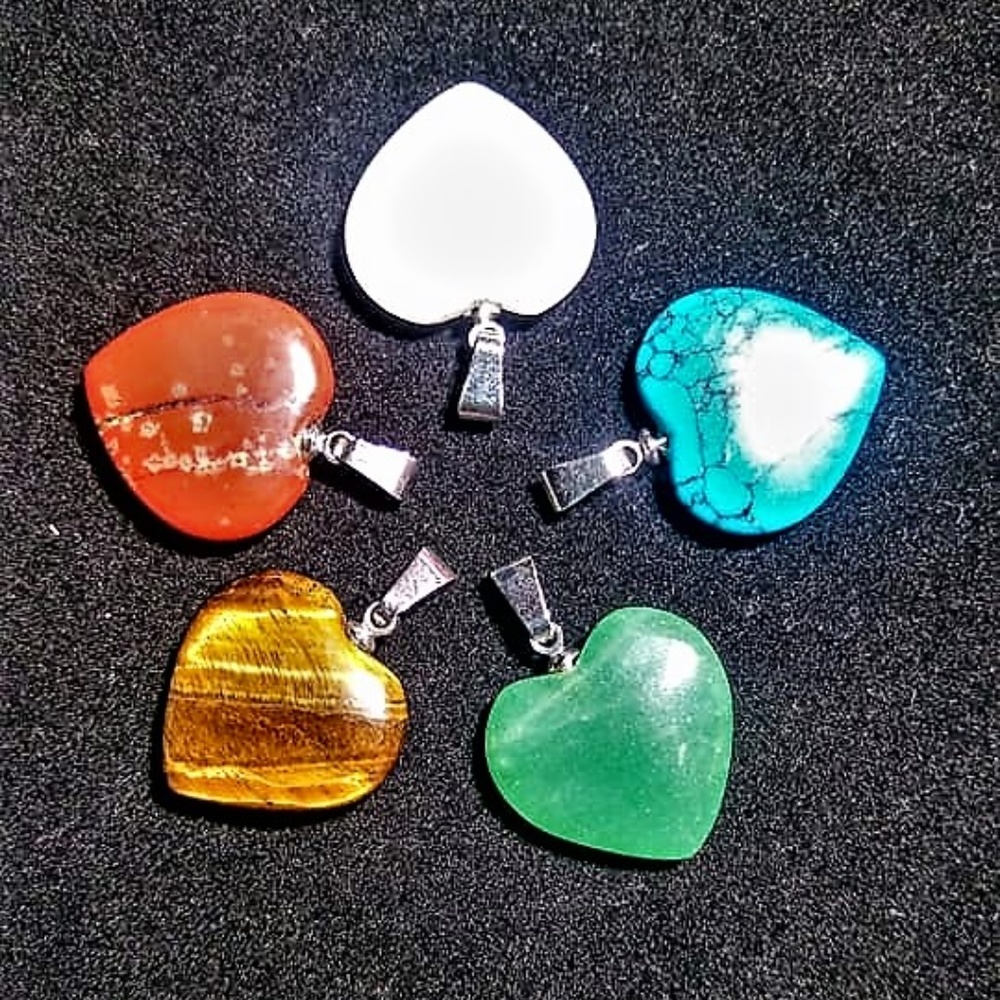 5 stone heart charms